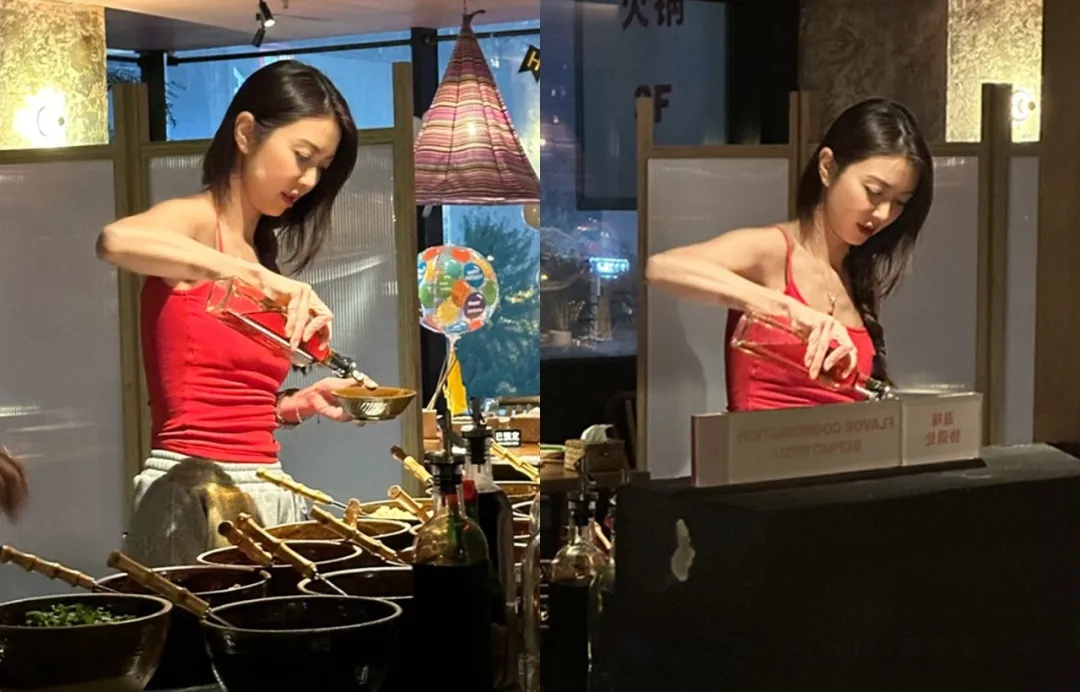 薛凯琪红背心造型惊艳，43岁如20岁少女